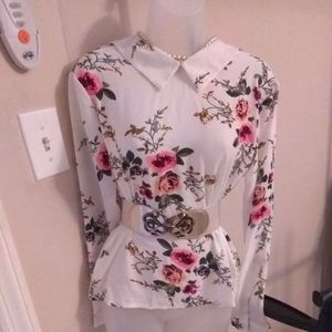 White floral blouse